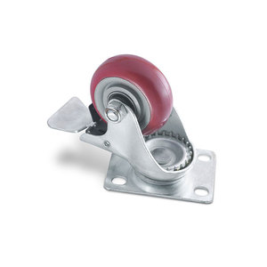 Rueda Giratoria con Freno, Superficie de Rodadura Firme de 2.0 mm, Placa Superior Multiusos, Funcionamiento Silencioso - Product Image 1
