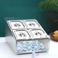 Boîte à assaisonnements et station à herbes modernes pour restaurant, accessoires de préparation antidérapants en métal pour salades de fruits et outils de bar alimentaire