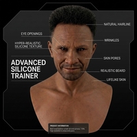 Masque en silicone pour homme vieillissant personnalisé avec rides réalistes, simulation de couleur de peau naturelle, masque de tête en silicone pour déguisement