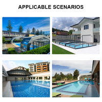 Conceptions Modernes de Bricolage pour l'Arrière-Cour et la Terrasse : Couverture Automatique Électrique de Piscine Enfermée avec Toit Plat en Polygone