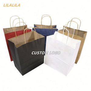 Bolsa de Papel Kraft Plegable Personalizada con Impresión de Logotipo para Regalos, Fiestas, Comida para Llevar, Compras, Halloween - Product Image 2