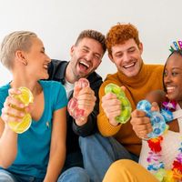 Vaseline Fruit Stick Squishy, vormbaar zintuiglijk fidget-speeltje voor kinderen & tieners, jellytextuur met watermeloen, cadeau & party-favour