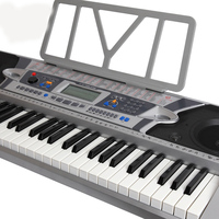 Portable 61-Keys MIDI Digital Piano with LCD Display Musical Keyboard Instrument Featuring Electronic Piano Lighting Effects
