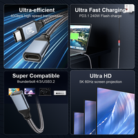 Cable de Extensión USB4 Tipo-C Macho a Hembra ULT-unite, Transferencia de Datos de 40 Gbps, Suministro de Energía de 240 W, Garantía de 12 Meses, Uso en Computadora