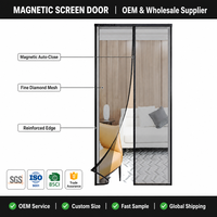 Moustiquaire magnétique en fibre de verre pour porte, anti-insectes, auto-adhésive, rideau de porte en maille, vente en gros