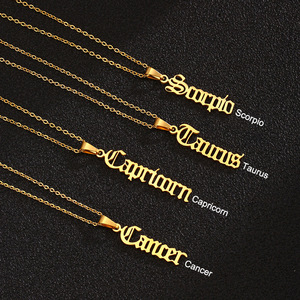Collana con ciondolo con segno zodiacale placcato in oro con gioielli Non appannati per astrologia da <span class=keywords><strong>donna</strong></span> Kolye - Product Image 5