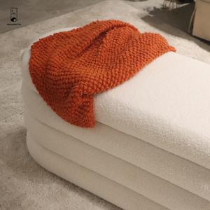 <span class=keywords><strong>Banc</strong></span> <span class=keywords><strong>de</strong></span> <span class=keywords><strong>rangement</strong></span> en polaire teddy blanc massif avec support en métal Tige télescopique Pouf <span class=keywords><strong>de</strong></span> loisirs <span class=keywords><strong>intérieur</strong></span> long - Product Image 4