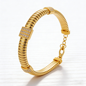 CUSTOM <b>SILVER</b> 10K/14K GOLD PLATED <b>SOLID</b> GOLD LAB GROWN DIAMOND ZICON ENGAGEMENT CLUSTER BANGLE UNISEX CUTE ANNIVERSARY PARTY - Product Image 3