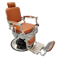 Chaise de barbier professionnelle de haute qualité et moderne avec rotation à 360 degrés et revêtement en cuir PU pour salon de coiffure et institut de beauté