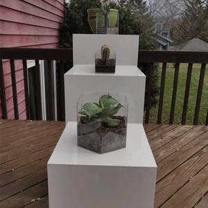 Socle carré moderne en acrylique transparent, écologique, pour la présentation, cube de présentation, plateforme pour la maison, le bureau, le <span class=keywords><strong>magasin</strong></span> et les expositions - Product Image 4