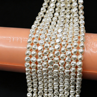 Perlas de Vidrio Barrocas al por Mayor, Perlas de Imitación con Orificio Vertical Completo en Forma de Patata Plana para la Fabricación de Joyas