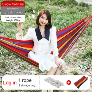 वयस्कों के लिए एकल डबल स्विंग हैममॉक वयस्कों के लिए एकल डबल स्विंग हैममॉक पॉलिएस्टर जाल बिस्तर - Product Image 6