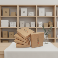 Emballage cadeau en papier kraft personnalisé, boîte en papier brun avec couvercle