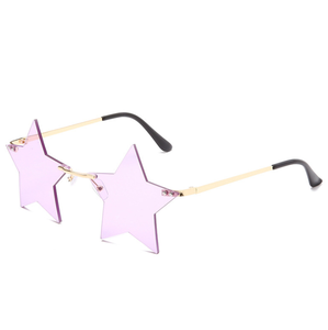 Occhiali da sole pentagramma moda senza cornice per uomo occhiali da sole a forma di stella da donna - Product Image 4