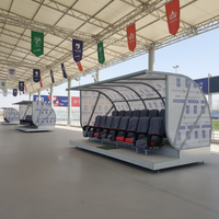 Banc de Reserves de Football Portable de Luxe à 2 Niveaux avec Fauteuils pour Clubs de Football DPY-SF