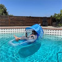 Fauteuil gonflable géant pour piscine avec auvent pare-soleil, grand lit flottant en PVC transparent pour adultes, idéal pour l'été
