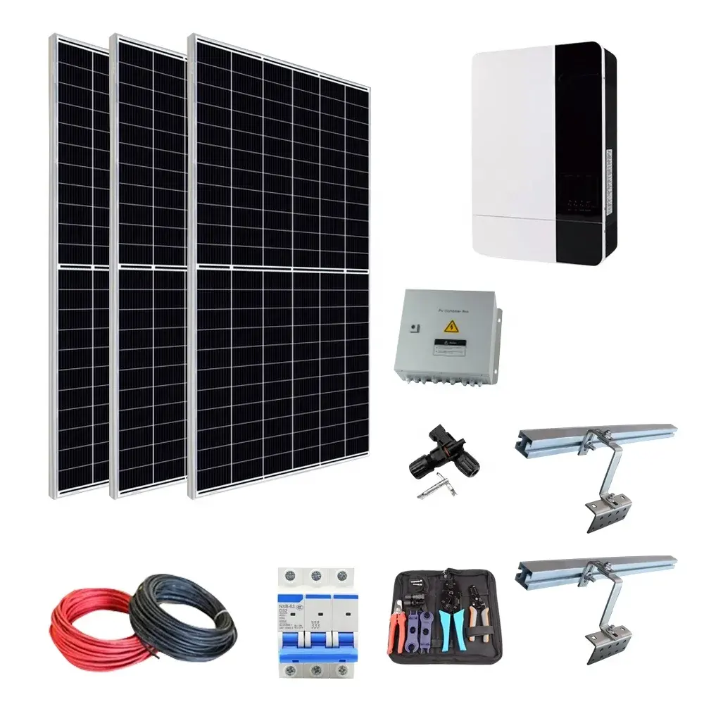 Kit lengkap sistem energi surya rumah seluruh rumah Harga sistem daya surya 5kW 10KW