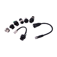 Connecteur de panneau circulaire RJ45 Cat5e IP67 à visser, droit, pour carte de circuit imprimé