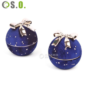 Noël rond arc bijoux emballage boîte anneau pendentif boîte velours bijoux emballage boîte pour noël - Product Image 2
