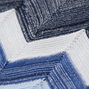 Abito <span class=keywords><strong>in</strong></span> <span class=keywords><strong>Maglia</strong></span> di Alta Qualità Blu Traspirante con Collo Rotondo Senza Maniche a Righe Ondulate Lunghezza Media Adatto per Vacanze al Mare - Product Image 3