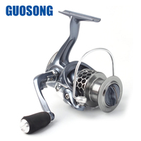 GS 1pc Roulements Graphite Corps Métal Bobine EVA Bouton Prix Inférieur Moulinet de Pêche pour Promotion Ratio 5.2:1 Hawk Serie 9 + 1