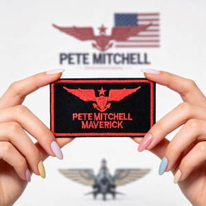 Toppe Ricamate <span class=keywords><strong>Top</strong></span> <span class=keywords><strong>Gun</strong></span> Pete Mitchell <span class=keywords><strong>Maverick</strong></span> da Applicare con Ferro o Cucire su Abbigliamento, Cappelli, Decorazioni e Design - Product Image 1