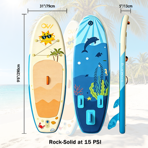 Tabla <span class=keywords><strong>de</strong></span> Paddle Surf Inflable para Niños <span class=keywords><strong>de</strong></span> 9'6'', Tabla SUP Junior Estable <span class=keywords><strong>de</strong></span> 31'' <span class=keywords><strong>de</strong></span> Ancho <span class=keywords><strong>con</strong></span> Ilustración <span class=keywords><strong>de</strong></span> Playa y Sol, Kit <span class=keywords><strong>de</strong></span> 5 Pulgadas <span class=keywords><strong>de</strong></span> Grosor - Product Image 4