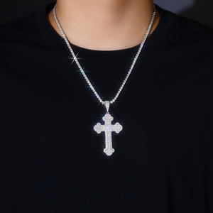 Hip Hop <strong>Man</strong> Charm Jewelry 925 Sterling <strong>Silver</strong> Ice Out Diamond <strong>Pendant</strong> Moissanite <strong>Pendant</strong> Necklace Certificate for Cross <strong>Pendant</strong> - Product Image 6