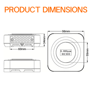 Chất lượng không khí cảm biến không khí Màn hình Carbon Dioxide cảm biến không khí trong nhà chất lượng màn hình CO2 và PM2.5 hcho PM2.5 hcho cảm biến - Product Image 6