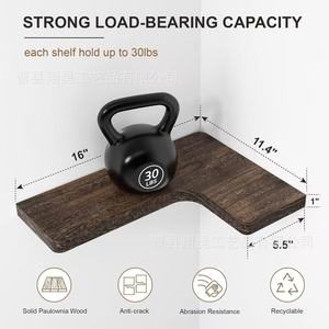 Wooden Corner <b>Wall</b> <b>Shelf</b> For Kitchen Condiments And Books <b>Floating</b> Design Multi Purpose Storage Rack - Product Image 4