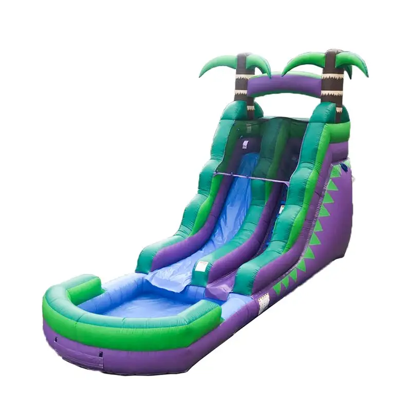 Jungle Design Aufblasbare Wasser rutschen Outdoor Kids Bounce House Aufblasbare Rutsche mit Pool zur Vermietung