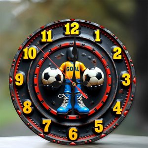 Horloge murale ronde en bois 25 cm, mécanisme à quartz silencieux, décoration pour la maison, l'hôtel, le café - Product Image 2