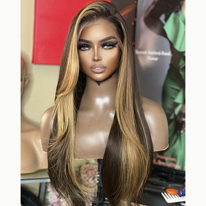 Parrucche Brasiliane all'Ingrosso in <span class=keywords><strong>Capelli</strong></span> Umani <span class=keywords><strong>Veri</strong></span> con Etichetta Privata, Colore Biondo Miele con Riflessi Marroni, <span class=keywords><strong>Parrucca</strong></span> Frontale in Pizzo HD per Donne - Product Image 1