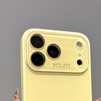 Coque de téléphone avec grande ouverture pour appareil photo, effet peau, en verre, pour iPhone 18 Pro Max, rouge cerise