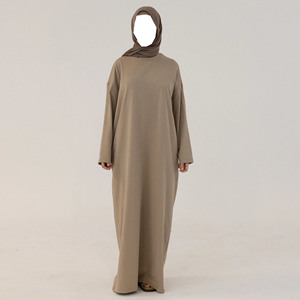 Custom 100% Cotton Oversized T-Shirt <strong>Abaya</strong> with Hidden Pockets Modest Muslim Women Dress Islamic Clothing Wholesale Plain <strong>Abaya</strong> - Product Image 4