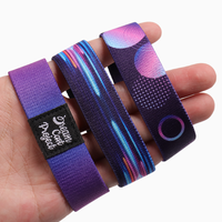 Individuelles Logo Größe Musikparty NFC Polyester Stoff elastisches Armband Armband Armband
