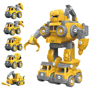 Diy <b>Toys</b> Car Robot <b>Toy</b> Deformation Assembled Building Block Kids Cars Verformung Auto Children Set Blocks - Product Image 1