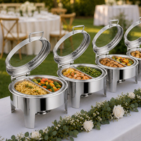 Plat à chafing rond en acier inoxydable Allnice – Équipement moderne pour réchauffer les aliments, idéal pour hôtels et restaurants, personnalisable et luxueux