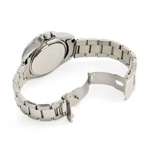Relógio de quartzo de pulseira de aço inoxidável, modelo personalizado de luxo para homens de negócios
