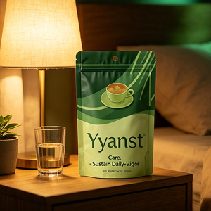 Café Instantáneo Botánico Crudo Mezclado 10g*10 Sobres, Bolsa Doypack Verde Bicolor con Diseño de Onda, Suministro a Granel OEM de Fábrica - Product Image 2
