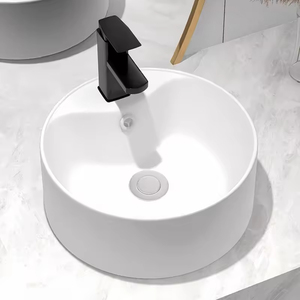 <span class=keywords><strong>Lavabo</strong></span> de Cerámica Redondo Hecho a Mano de Lujo, <span class=keywords><strong>Lavabo</strong></span> de Sobremesa Blanco, <span class=keywords><strong>Lavabo</strong></span> Moderno para Baño de Villa - Product Image 2