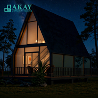 Airbnb Modulaire Triangulaire Casas Prefabricadas Triangle Toit Modulaire Préfabriqué Acier Cadre Maisons Villa Maison Contenant Tiny House
