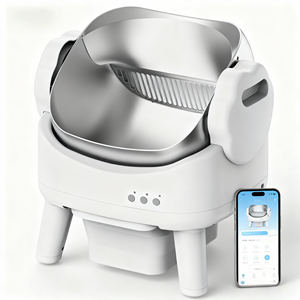 Bac à litière pour chat autonettoyant intelligent avec application, design ouvert, toilette automatique pour chat, bac à litière automatique pour chat avec double protection de sécurité - Product Image 1