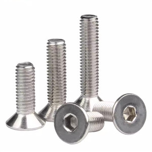 Vis à tête fraisée M3 x 12 mm, acier au carbone de grade 4.8, filetage grossier, zinguées, à tête hexagonale - Product Image 4
