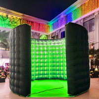 Carpa Inflable Portátil Impermeable con Luces LED RGB Impresas con UV de Grado Comercial para Alquiler de Cabina de Fotos, Fiestas, Casa de Brinco y Transmisión en Vivo