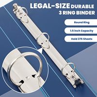 Carpeta de 3 Anillos, Anillos Redondos de Plástico, Carpetas Flexibles Tamaño Carta, Capacidad para 240 Hojas, con 2 Bolsillos para la Escuela y la Oficina