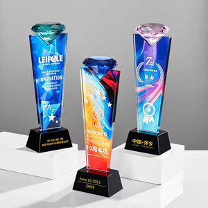 Honra do cristal Impressão a cores Sublimação K9 Medalhas De Diamante De Vidro Troféus Copos Troféu De Cristal Troféus De Cristal Colorido Em Branco - Product Image 5