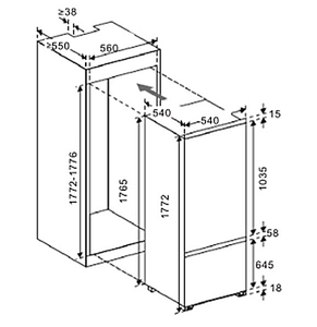 Réfrigérateur congélateur <span class=keywords><strong>encastrable</strong></span> à haute capacité 259L A + <span class=keywords><strong>avec</strong></span> refroidissement statique - Product Image 6