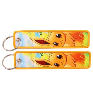 New Video Game POKE Embroidery Keychain Supplies Bulk Anime Double Side Embroidery Jet <b>Tag</b> Keychain Car <b>Key</b> Holder Keyring Men - Product Image 1