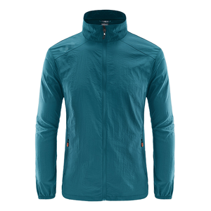 Men's <b>Sunscreen</b> Safari Jacket-Breathable UV Protection Lightweight Spring Windbreaker with Stand Collar Zipper Front Thin Nylon - Product Image 1